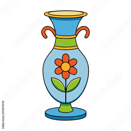 vase with a flower on it