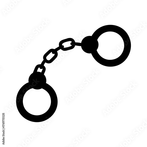 Iconic handcuff symbol representing justice law enforcement arrest crime and security vector