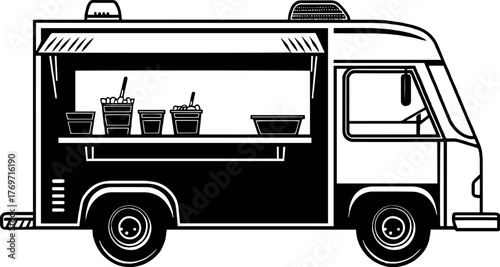 Minimalist food truck or mobile kitchen