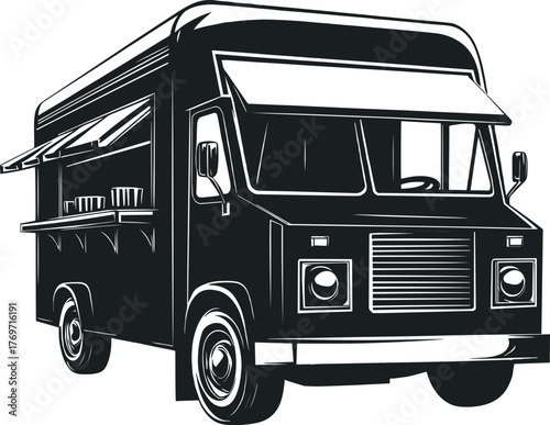 Minimalist food truck or mobile kitchen