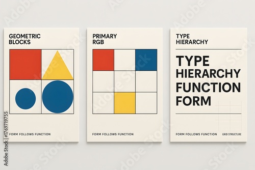 Minimalist Bauhaus Poster Set for Modern Graphic Design and Art Inspiration