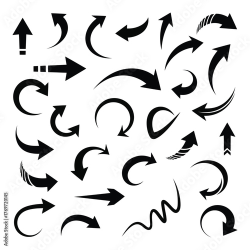 Arrows directional pointers graphic elements abstract design vector