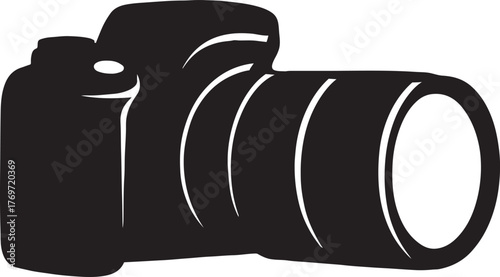 silhouette art of digital camera with a film