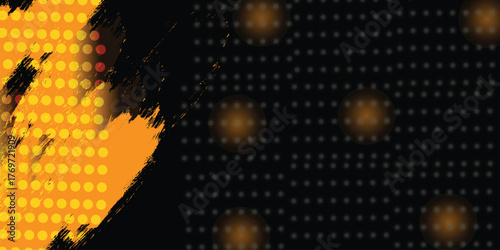 Abstract background Black and yellow with brushstroke and halftone stylet  brush grunge background. retro comic concept for your graphic design, banner or poster