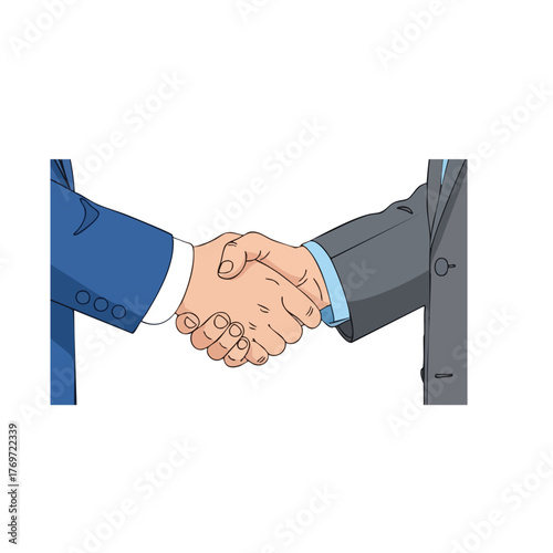 Businessmen Handshake Illustration: A Detailed Close-up of a Formal Agreement
