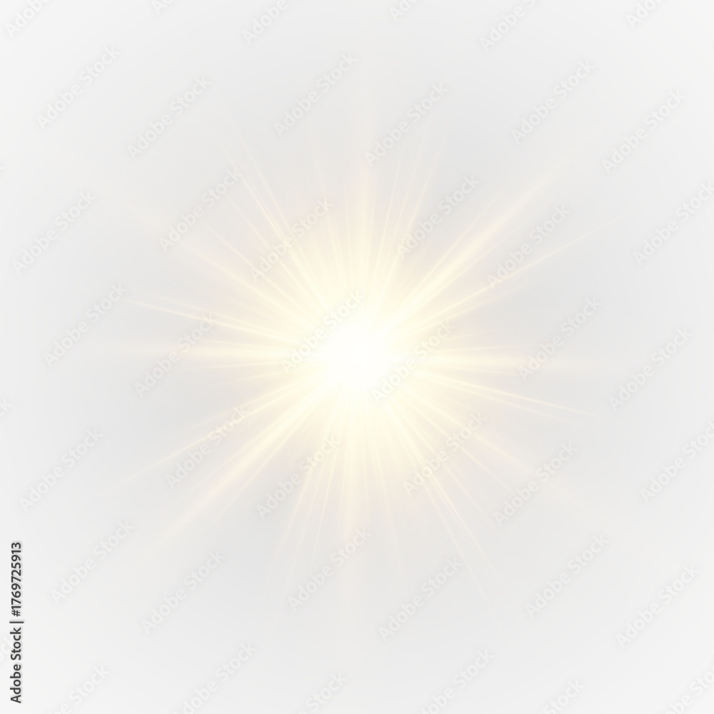 Obraz premium Sun glare flares with a glowing burst of starlight and bright rays.