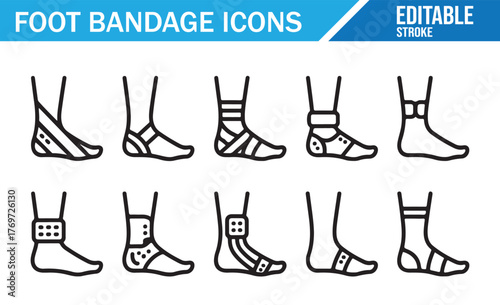 Orthopedic Ankle Wrap and Foot Support Graphic Elements Pack