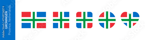 Flag of Groningen province, Netherlands