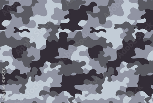 Vector camouflage gray military background, army fabric texture