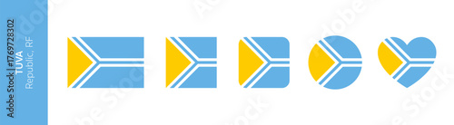 Light blue field features a golden yellow triangle at the hoist, bordered by a white-fimbriated light blue pall symbolizing river confluence