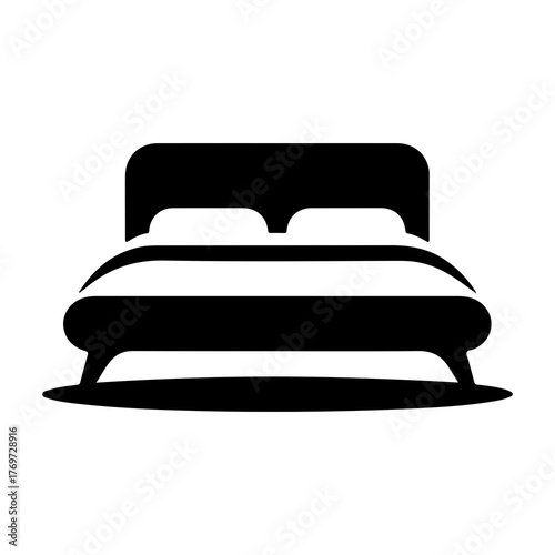 Bed with pillow  isolated on transparent background