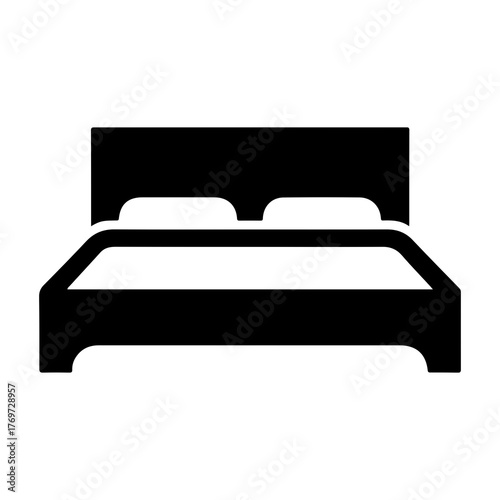Modern bed isolated on transparent background