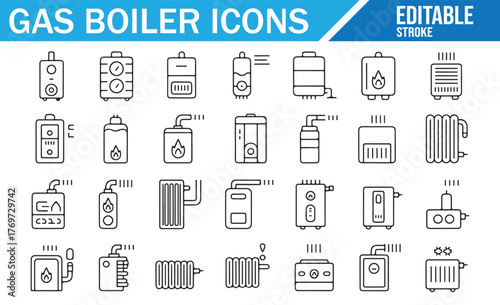 Energy Efficient Heating and Gas Boiler Vector Illustration
