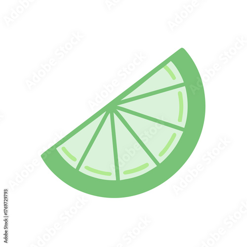 A bright and refreshing flat-style lime icon showing a sliced green lime with juicy details.