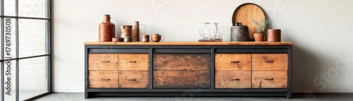 Rustic Wood Dresser with Antique Decor, Home Decor , Furniture