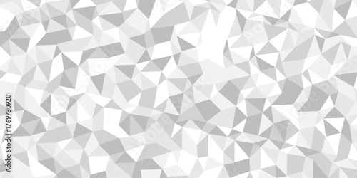 Modern triangle mosaic gray background. Overlap random vector element. Business polygonal texture. Abstract low polygon Geometric banner wall background. Seamless Abstract polygon.	
