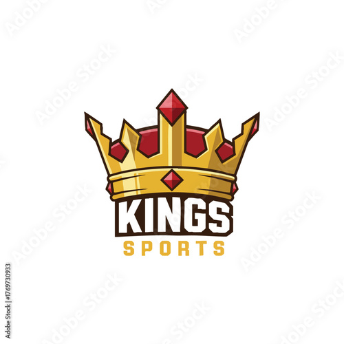 Golden Regal Crown Emblem Symbolizing Kings Sports Superiority and Victory