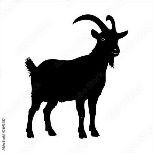 Silhouette of a goat standing
