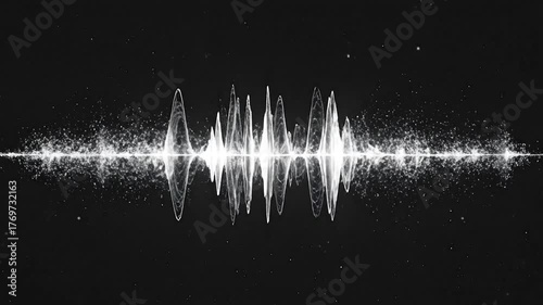 Animated Sound Wave Visualization on Black Background