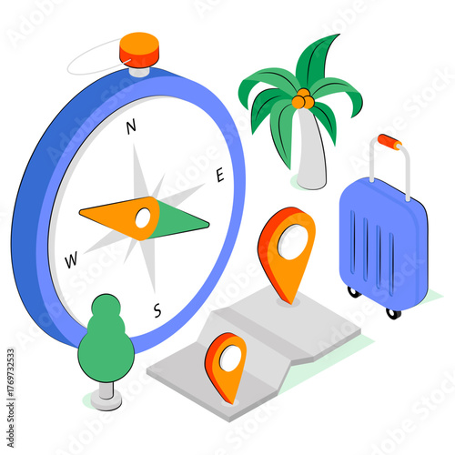 Modern design illustration of travel orientation 