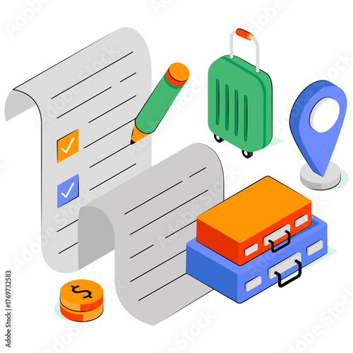 Trendy design illustration of travel list 