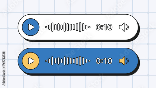 Voice message player neo brutalism ui