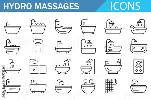 Flat Icon Collection for Spa, Relaxation, and Hygiene Concepts