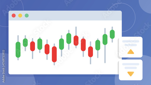 Candlestick chart browser window banner