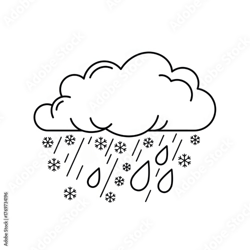 Rain and Snow Mixed Illustration Vector
