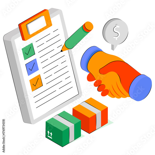 Perfect design illustration of logistic list