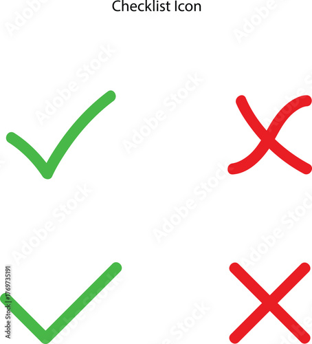 four red and green check and cross icons, and a checklist icon.