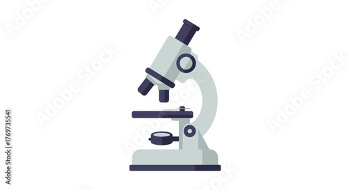 Illustration of a microscope on a white background.