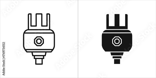 Two icons of a vape coil, one outline and one filled