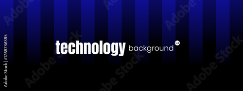 A stripe and tech background with a blue and dark line gradient for an abstract pattern and modern graphic design..