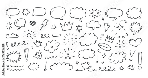Doodle Design Elements: Hand Drawn Vector Pack, Isolated Graphics