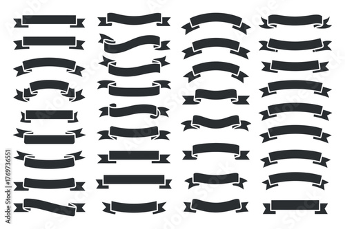 Ribbon Banner Vector Set Collection Design Elements Decoration Graphics Isolated High Quality Clean Composition Minimal Professional Art