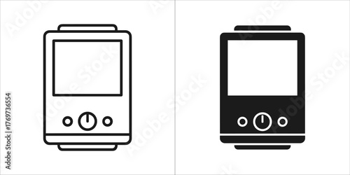 Two water heaters, one outlined and one solid black, isolated on a