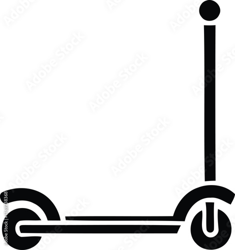 Simple scooter icon black glyph vector illustration isolated on white background for app and web design