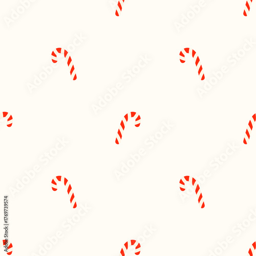Elegant Christmas seamless candy cane pattern. Great for winter holidays, wrapping paper, fabric prints, packaging, and New Year decor elements