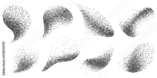 Charcoal Grain Elements Set Pattern Background. Pencil texture with swirl elements for vintage banner bg..