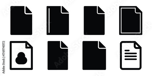 file minimal silhouette icon set