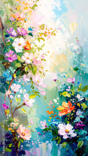 Blumen Vintage Ölgemälde 