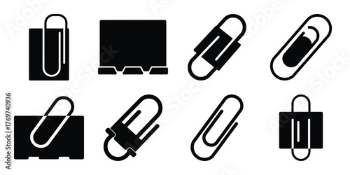 paper clip minimal icon set