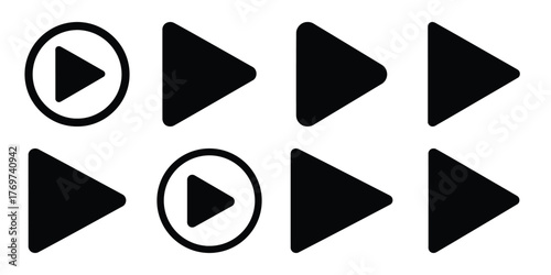 play button minimal icon set