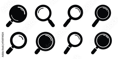 search minimal silhouette icon set