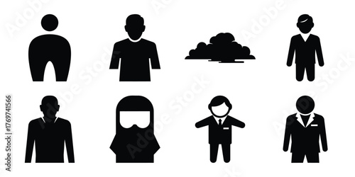 user minimal silhouette icon set