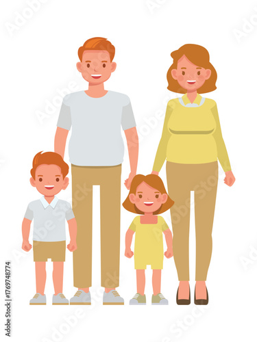 Happy family include father, mother and and child character vector design.