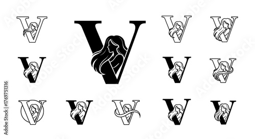 A striking and abstract representation of the letter 'V' formed by intricate, swirling lines and shapes, suggesting movement, energy, and creativity. The design evokes a sense of dynamism and