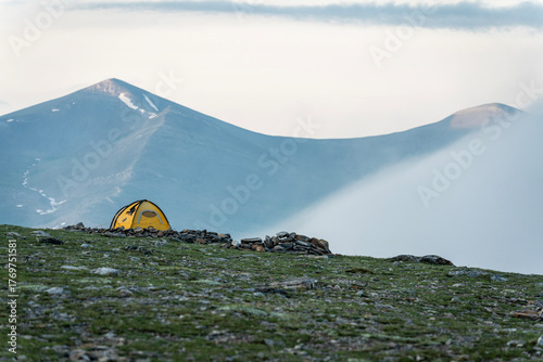 Tents, clouds and rocks...