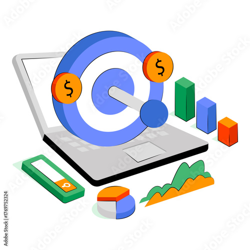 Trendy design illustration of business goal